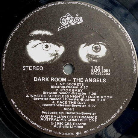 The Angels : Dark Room (LP, Album, Gat)