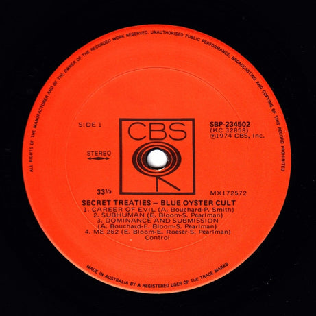 Blue Öyster Cult : Secret Treaties (LP, Album)