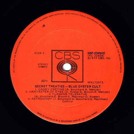 Blue Öyster Cult : Secret Treaties (LP, Album)