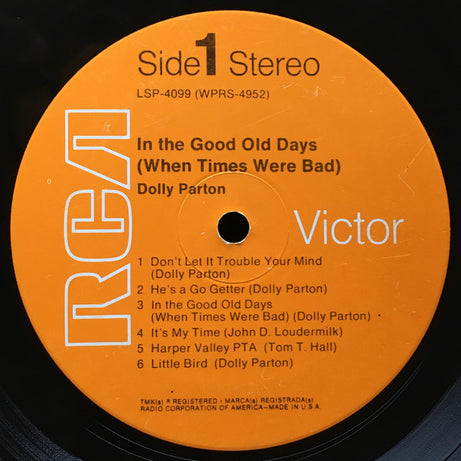 Dolly Parton : In The Good Old Days (When Times Were Bad) (LP, Album, Ind)