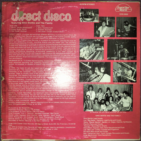 Gino Dentie And The Family : Direct Disco (12", Ltd, Gra)