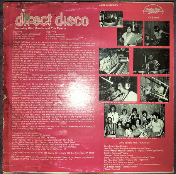 Gino Dentie And The Family : Direct Disco (12", Ltd, Gra)