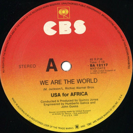 USA For Africa : We Are The World (12")