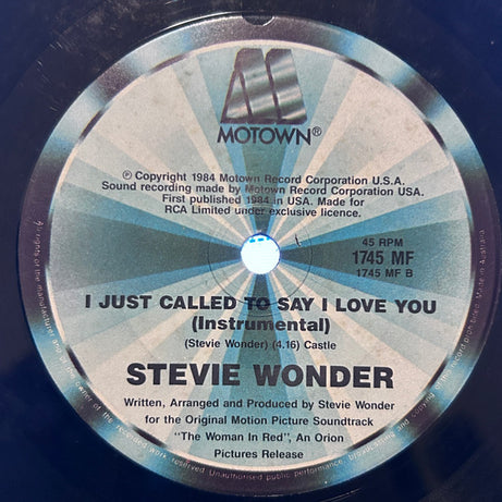 Stevie Wonder : I Just Called To Say I Love You (7", Single)