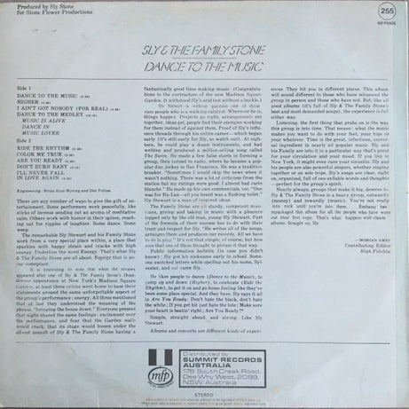 Sly & The Family Stone : Dance To The Music (LP, Album, RE)