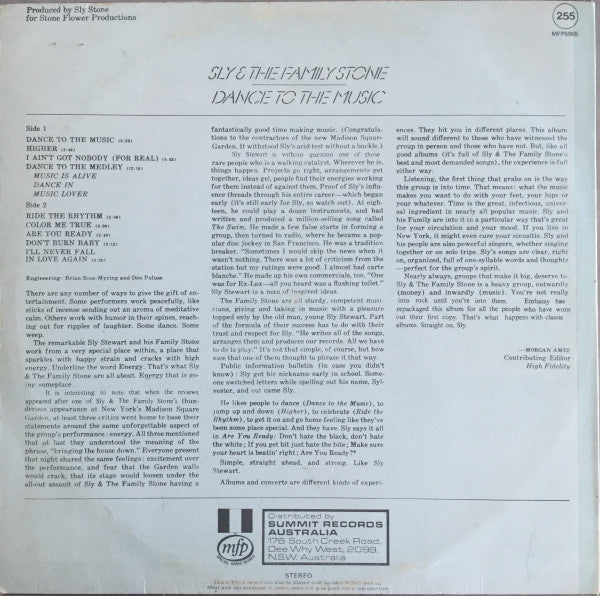 Sly & The Family Stone : Dance To The Music (LP, Album, RE)