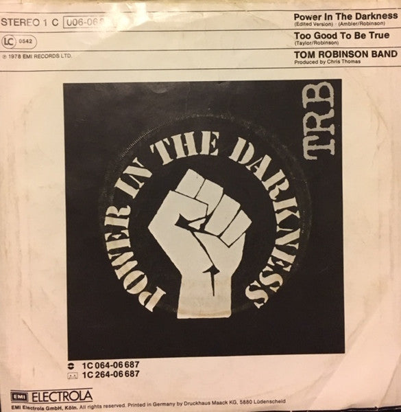 Tom Robinson Band : Power In The Darkness (7", Single)