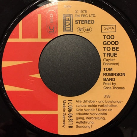 Tom Robinson Band : Power In The Darkness (7", Single)
