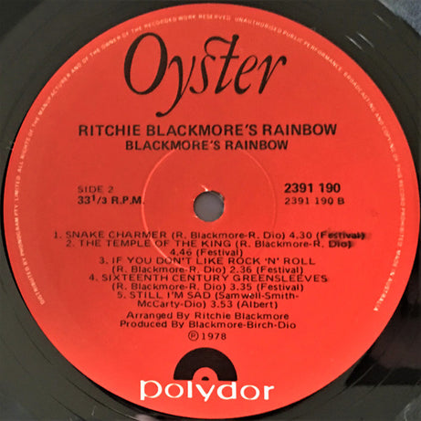 Rainbow : Ritchie Blackmore's Rainbow (LP, Album, RE, Gat)