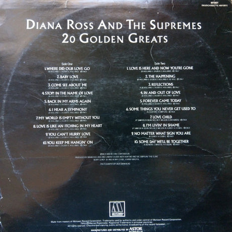 Diana Ross & The Supremes* : 20 Golden Greats (LP, Comp, RE)