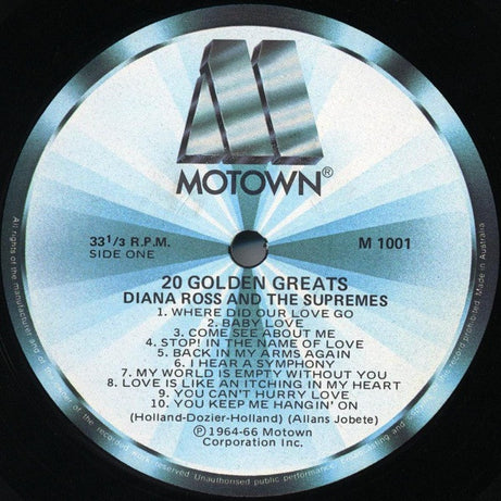 Diana Ross & The Supremes* : 20 Golden Greats (LP, Comp, RE)