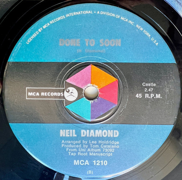 Neil Diamond : I Am... I Said (7", Single)
