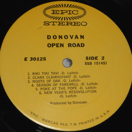 Donovan : Open Road (LP, Album, Gat)