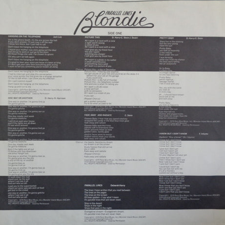 Blondie : Parallel Lines (LP, Album, RE, Ter)