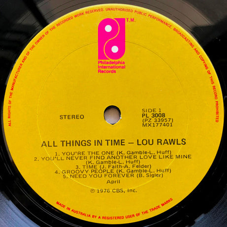 Lou Rawls : All Things In Time (LP, Album)