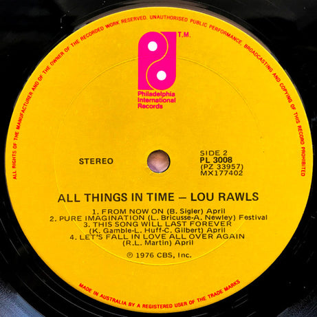 Lou Rawls : All Things In Time (LP, Album)
