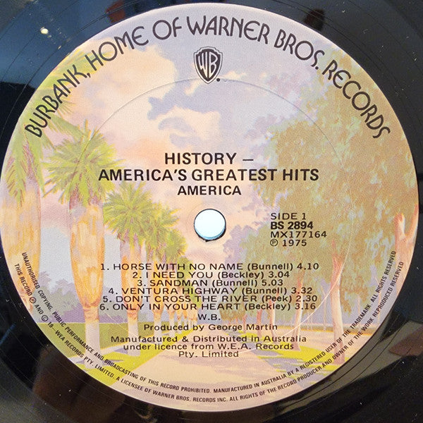 America (2) : History / America's Greatest Hits (LP, Comp, RE)