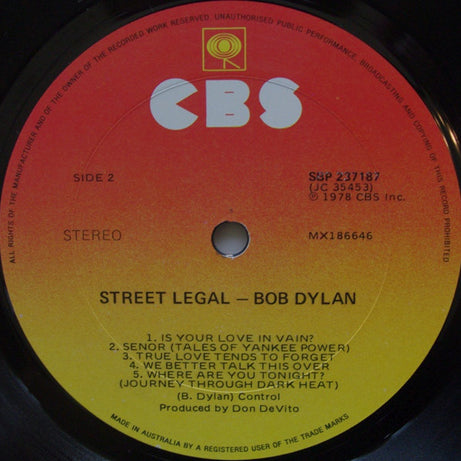 Bob Dylan : Street-Legal (LP, Album)