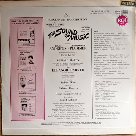 Rodgers & Hammerstein : The Sound Of Music (LP, Album, Gol)