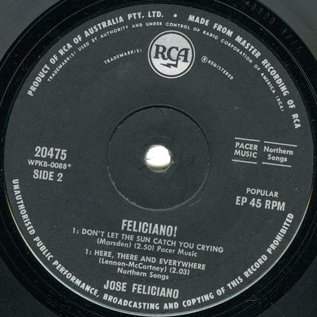 José Feliciano : Feliciano! (7", EP)