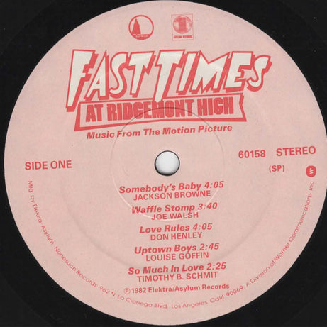 Various : Fast Times At Ridgemont High • Music From The Motion Picture (2xLP, Album, Comp, Gat)