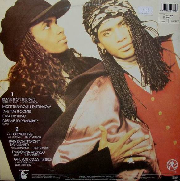 Milli Vanilli : All Or Nothing - The U.S. Remix Album (LP, Album, Gat)