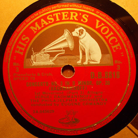Sergei Rachmaninoff And The Philadelphia Orchestra Conducted By Eugene Ormandy : Concerto No. 3 In D Minor, Op. 30 (For Pianoforte And Orchestra) (Shellac, 12", S/Sided + 4xShellac, 12" + Album)