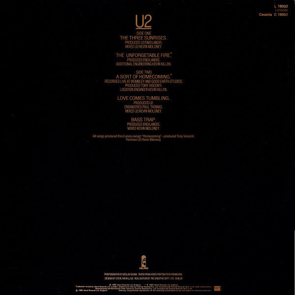 U2 : The Unforgetable Fire (12", MP, M/Print, Fir)