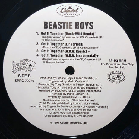 Beastie Boys : Get It Together (12", Promo)