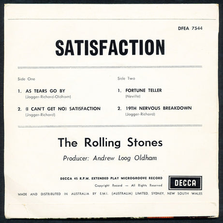 The Rolling Stones : Satisfaction (7", EP)