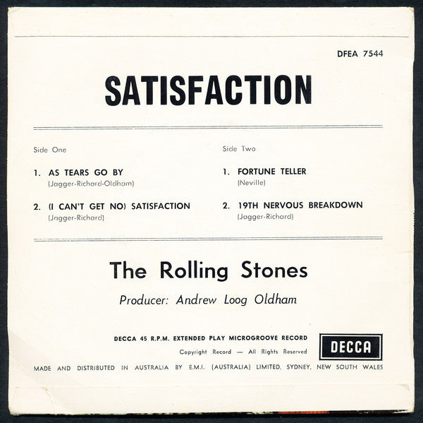 The Rolling Stones : Satisfaction (7", EP)