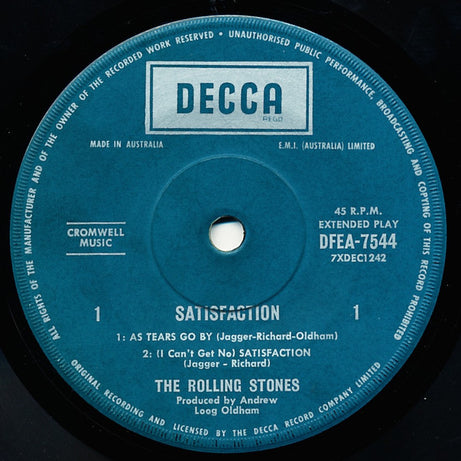 The Rolling Stones : Satisfaction (7", EP)