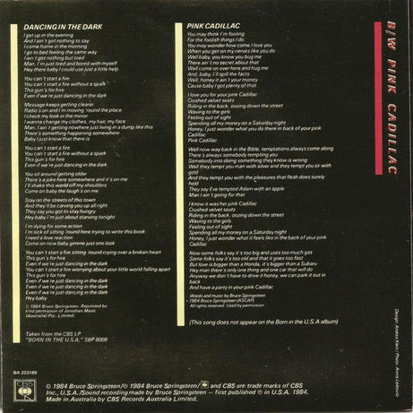 Bruce Springsteen : Dancing In The Dark (7", Single)