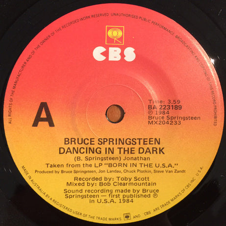 Bruce Springsteen : Dancing In The Dark (7", Single)