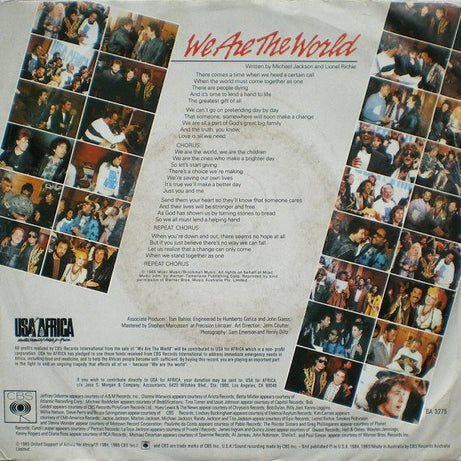 USA For Africa : We Are The World (7", Single)