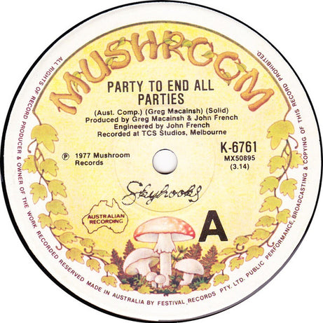Skyhooks : Party To End All Parties (7", Single)