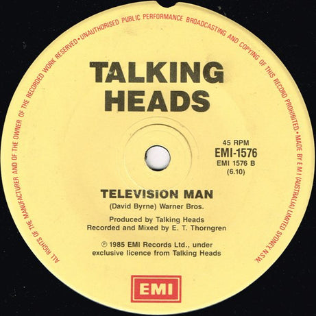 Talking Heads : Road To Nowhere (7", Single)