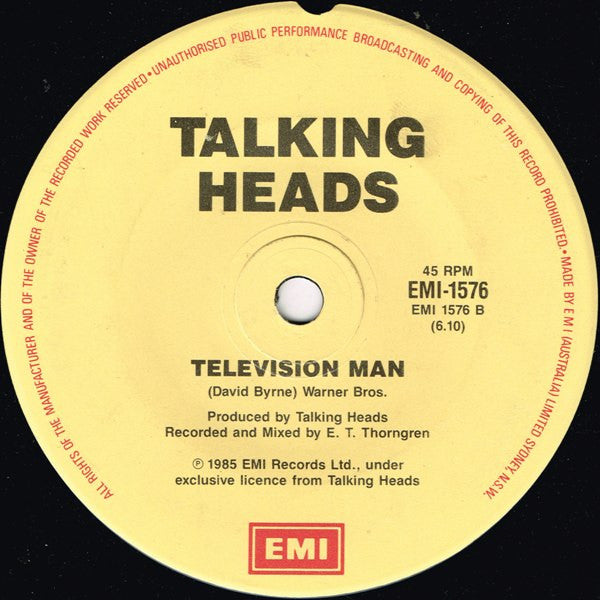 Talking Heads : Road To Nowhere (7", Single)