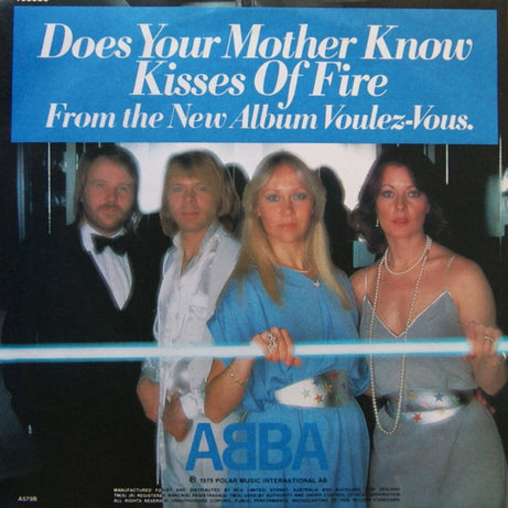 ABBA : Does Your Mother Know / Kisses Of Fire (7", Single)