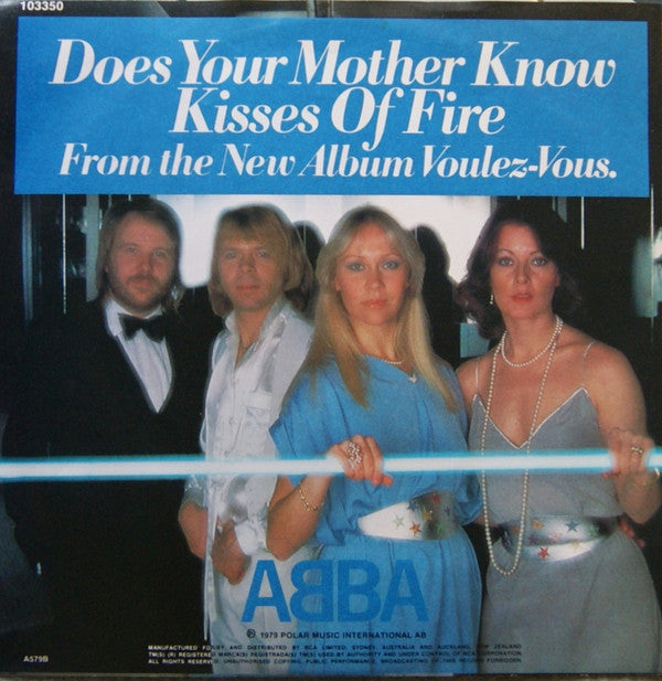 ABBA : Does Your Mother Know / Kisses Of Fire (7", Single)