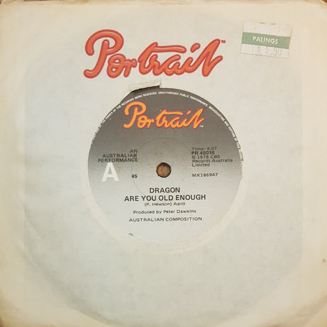 Dragon (5) : Are You Old Enough (7", Single)