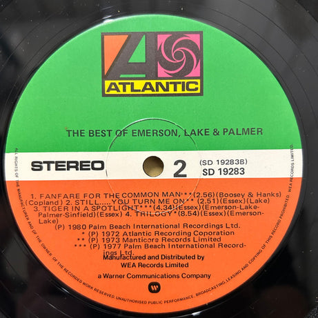 Emerson, Lake & Palmer : The Best Of Emerson Lake & Palmer (LP, Comp)