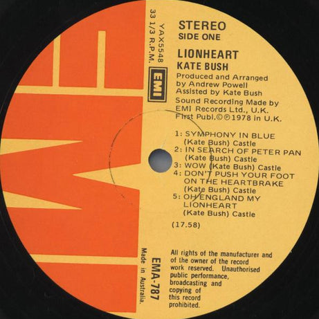 Kate Bush : Lionheart (LP, Album)