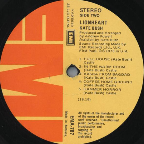Kate Bush : Lionheart (LP, Album)