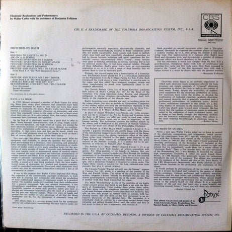 Walter Carlos : Switched-On Bach (LP, Album)