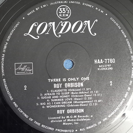 Roy Orbison : There Is Only One Roy Orbison (LP, Album, Mono, Fli)