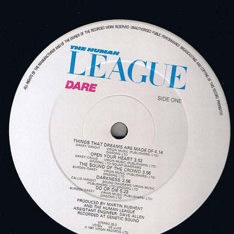 The Human League : Dare (LP, Album, CBS)