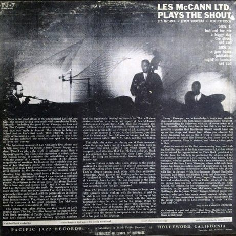 Les McCann Ltd. : The Shout (LP, Album, Mono)
