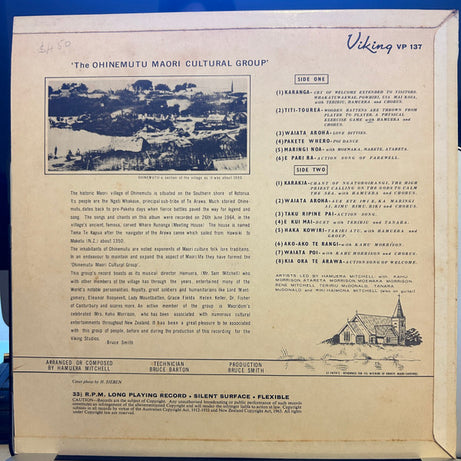 Ohinemutu Maori Cultural Group : Songs Of The Maori (LP, Album)