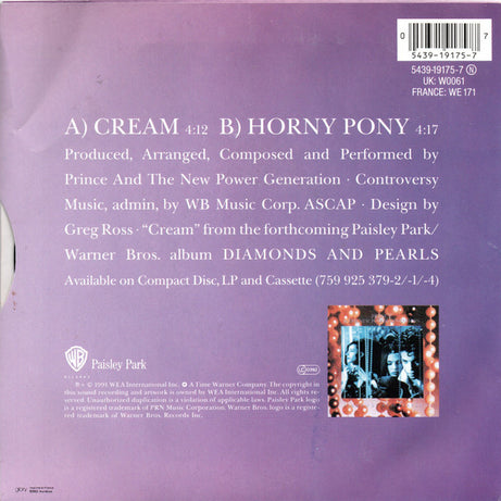 Prince And The New Power Generation : Cream (7", Single)